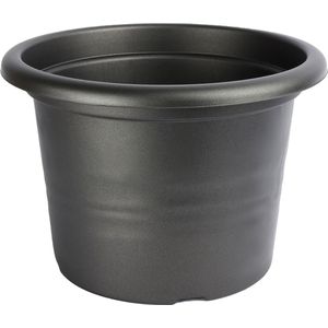 1x Garronda Plantenpot Bloempot - Kunststof - Rond - Plantenbak - Grafiet - ⌀34cm H=24cm - GD-NIC-Barcelona95