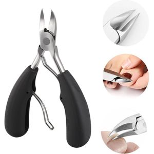 Igoods Nagelknipper - Professionele Teennagelknipper - Cutter Tang - Dikke Nagels Tool Gesneden Nagel - Teen Trimmer - RVS - Zwart -