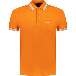 Boss Polo Oranje Oranje Getailleerd - Maat 3XL - Mannen - Lente/Zomer Collectie - Katoen