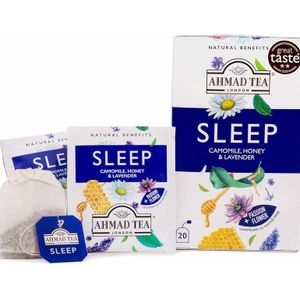 Ahmad Tea London - Kamille, honing en lavendel ""Slaap"" infusie + Passiebloem - 20 Theezakjes
