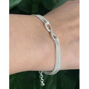 La Rosa Princesa Infinity Armband Zilver - Liefde Moederdag Geslaagd Cadeau met betekenis - Oneindigheid - Premium