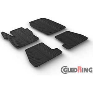 Gledring Rubbermatten passend voor Ford Focus 3/5 deurs + ST 2015-2018 (T profiel 4-delig + montageclips)