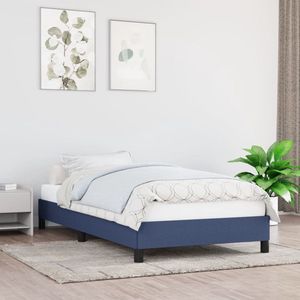 The Living Store Bed Frame - Blauw - 203 x 103 x 25 cm - Stof (100% polyester) - Multiplex - Geschikte matras- 100 x 200 cm