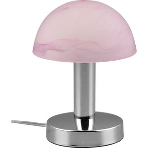 LED Tafellamp - Torna Nini - E14 Fitting - 1 lichtpunt - Chroom - Metaal - Geborsteld Aluminium Glas
