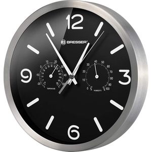 Bresser Wandklok -  Mytime Aluminium  - Zwart - Ø25 CM