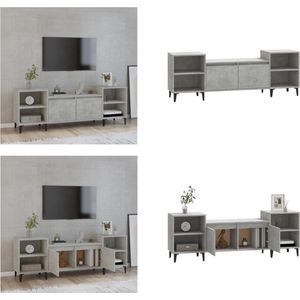 vidaXL Tv-meubel 160x35x55 cm bewerkt hout betongrijs - Tv-kast - Tv-kasten - Tv-meubel - Hifi-meubel