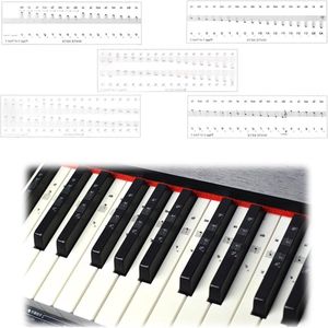 Complete set muziekstickers voor piano en keyboard - 49, 61, 76, 88 toetsen - inclusief pianoschool - met Duitse handleiding