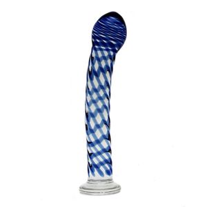 Rimba Sensual Glass Glazen Dildo Queeny - transparant/rood/blauw/geel