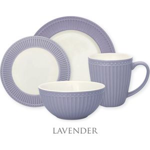 GreenGate Alice Lavender - Paars Serviesset 4-delig - 1 persoons