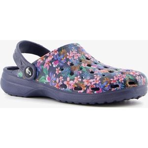 Dames klompen met bloemenprint - Blauw - Maat 40 - Clogs