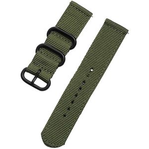 DrPhone Nylon Flex Strap - Nylon Horlogeband - 18mm - Zwarte Sluiting - Groen