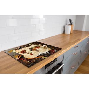 Inductiebeschermer - Wereldkaart Specerijen - 89.6x51.6 cm - Inductiebeschermer - Inductie Afdekplaat Kookplaat - Inductie Mat - Anti-Slip - Keuken Decoratie - Keuken Accessoires