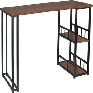 Bartafel met Opslagruimte - Voor Binnen en Buiten - Zwart/Donker Beuk