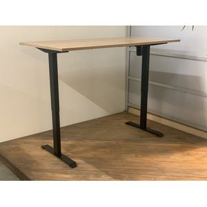 FB01 - elektrisch zit sta bureau met memory - zwart onderstel - havanna blad - NU MET GRATIS USB OPLADER! - 180 x 80 - NIEUW