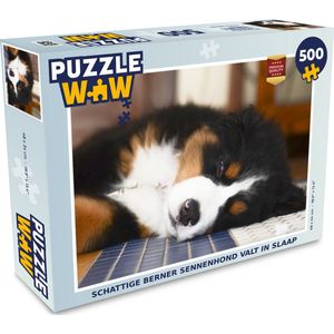 Puzzel Schattige Berner Sennenhond valt in slaap - Legpuzzel - Puzzel 500 stukjes