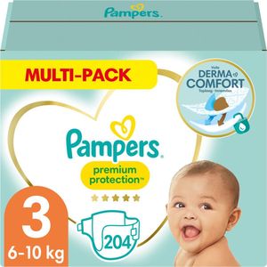 Pampers Premium Protection Luiers - Maat 3 (6-10 kg) - 204 stuks - Multi-Pack