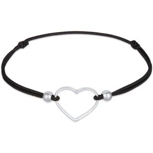 Elli Dames Armband Dames hart uitgesneden liefde met elastische band in 925 sterling zilver