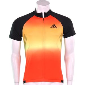 adidas 365 Cycling Tee - Sportshirt -  Heren - Maat S - Zwart;Oranje;Geel