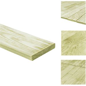 vidaXL Houten terrasplank - 100x12x2.05 cm - grenenhout - groen geïmpregneerd - Vloer