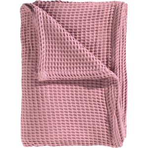 Heckettlane Bed Sprei Wafel - Bedsprei 2 persoons - Wafeldeken - 240x260 - Roze