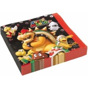 60x stuks Super Mario thema servetten - Kinderfeestjes feestartikelen/verseiring