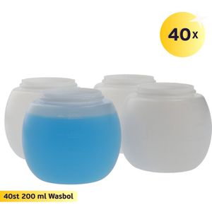 Wasbol 200 ml - 40 Stuks - Tot 65 Graden - Doseerbol Wasmiddel - Wasbollen voor Wasmachine - HDPE Kunststof BPA-vrij