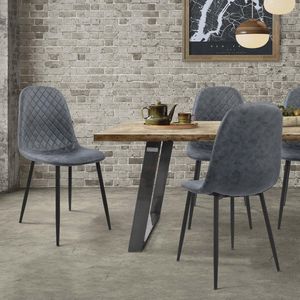 Ergonomische eetkamerstoelen set van 4 – Antraciet kunstleer voor een stijlvolle eetruimte