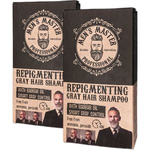 Men's Master Repigmenting Grey Hair Shampoo - Kleurshampoo Grijs Haar Mannen - Voordeelverpakking - 2 x 120ML