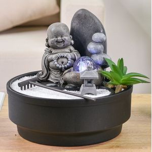 Kamerfontein Zen Sikhi (21cm) | Binnenfontein | Waterornament | Incl. LED Verlichting | Feng Shui Webwinkel