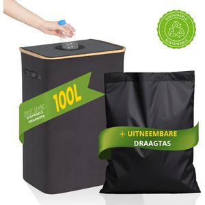 Trust Gearz® - Statiegeld container - inclusief flessentas - lege flessen & blikken - 100L - flessenmand - statiegeld prullenbak - recycle bak - afvalscheidingsbakken
