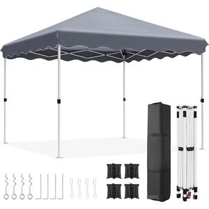 Jemaison® Pop-up partytent - Partytent opvouwbaar - Partytent waterdicht - 100% Waterdicht - Partytenten - Grijs - 300x300 cm