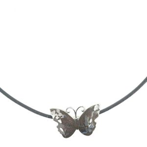 Behave Ketting zwart met vlinder emaille 42 cm