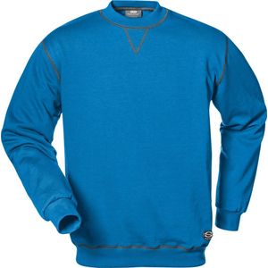 SIR SAFETY SIRFLEX SWEATSHIRT Heren, Cyaan - Ronde Hals - Elastische Gebreide Manchetten En Tailleband - Kettinggestikte Naden In Contrasterende Kleur