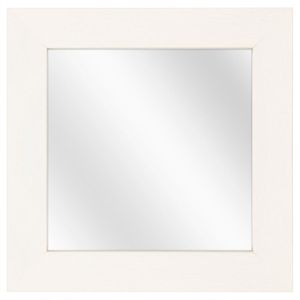 Spiegel met Brede Houten Lijst - Wit - 40x40 cm
