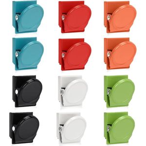 12 Stuks Magneetclips Multi Gekleurd Magnetische Metalen Clip - Kantoor School Whiteboard Koelkast