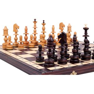 Chess the Game - Houten Schaakspel Volwassenen - Groot Schaakbord incl. schaakstukken! Prachtig als display!!