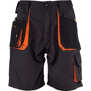 Werkbroek kort / short Emerton zwart/oranje maat 62