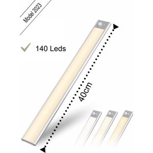 Led lamp - Led Strip - 40 cm-140 Leds -Accu -3 standen -warm licht, koud licht, fel licht -r-Opladen USB C keuken trap verlichting