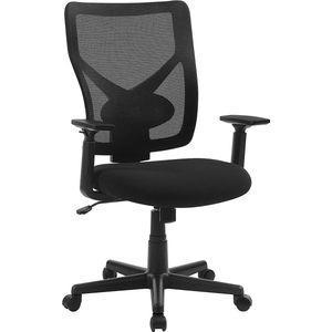Signature Home Comfo Ergonomische bureaustoel - Mesh draaistoel met kantelmechanisme - bureaustoel - gewatteerde zitting - verstelbare rugleuning en armleuningen, -laadvermogen 120 kg - zwart