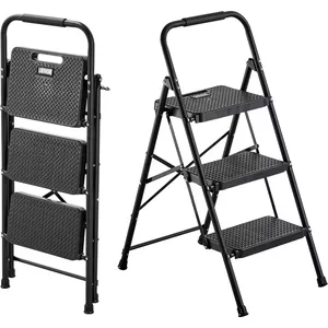 Antislip Treden Compact Siwitec Vouwladder 2 Treden - Witte Stalen Opstapkruk TÜV/GS Getest (Belasting 150 Kg) TÜV Geteste Trap