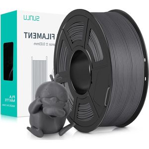 1.75mm Matte PLA Filament - Matte Oppervlakte - Gemakkelijk te Gebruiken - 1kg (2.2lbs) Coil - Grijs - FDM 3D Printer