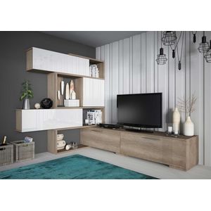 Trasman- TV Meubel Tv-meubel Verena 230 - 233cm - Wit; Bruin