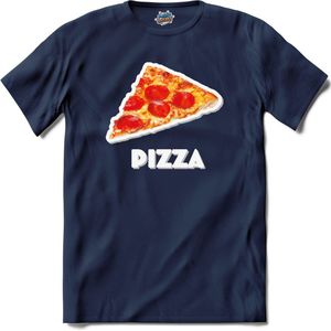 Pizza - grappig verjaardag kleding cadeau - eten teksten - T-Shirt - Heren - Navy Blue - Maat 4XL