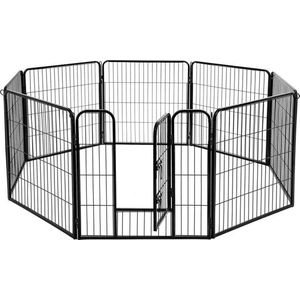 MIRA Home - Bench voor honden - Puppyren - Scheidingspaneel - Huisdier - Metaal - Zwart - 77x60