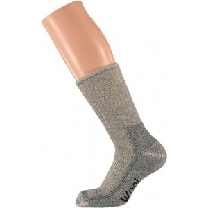 Set van 2x stuks extra warme grijze sokken maat 45/47 - Herensokken/Wintersokken - Merino wol