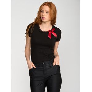 Pussy Deluxe - Bow On Black Top - XL - Zwart