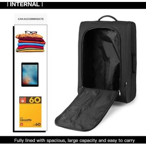 Koffer Trolley Light Duffle met twee wielen uitbreidbare zachte schalen handbagage grootte, zwart, kleine koffer