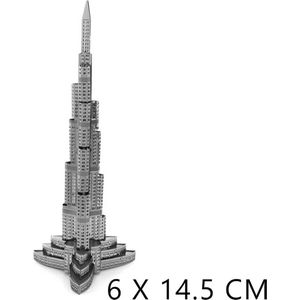 Burj Khalifa 3D Metalen Miniatuur Bouwpakket - Schaalmodel Puzzel - Dubai - Hoogste Toren