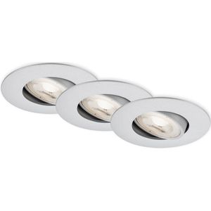 BRILONER LED Inbouwspot - KULANA - JET - 4,4 - cm - 3x - 4,9 - Watt - IP65 - 480lm - chroom