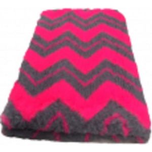 2 Stuks - Vetbed - Dierenmat - Dierenkleed - Hondenkleed - ZIG ZAG - Antraciet Fuchsia - Latex Anti Slip - 75 x 50 cm - Machine wasbaar